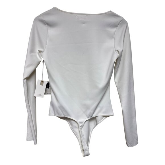 Good American Scuba Scoop Body Suit Women's White Long Sleeve Thong Medium NWT - Picture 7 of 12